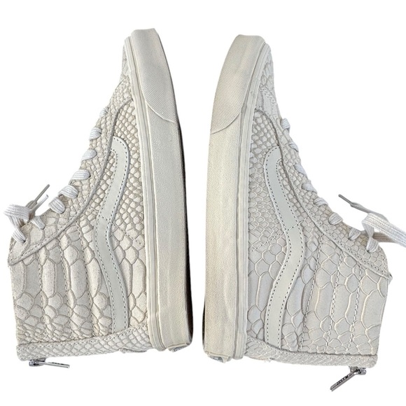 Vans Sk8-Hi Zip Up High Top Sneakers Cream Mono Python | Women 7 Men 5.5 - Picture 7 of 10